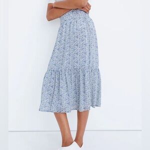 Madewell Tiered Peasant Midi Skirt in Climbing Floral, Vine Floral Vintage